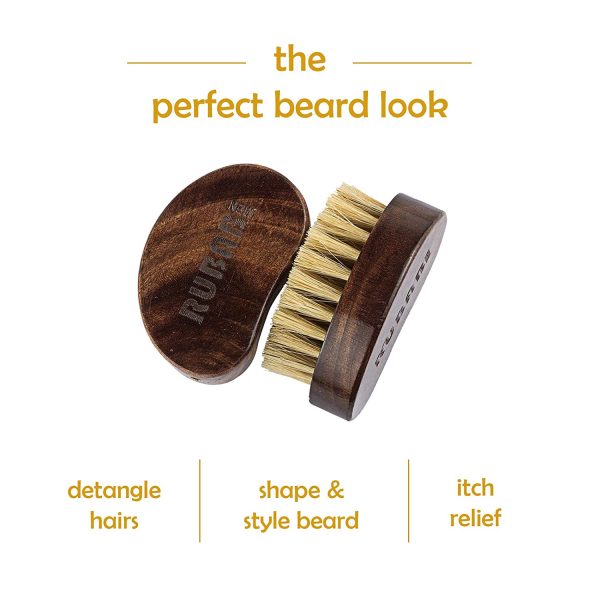 Natural Boar Bristle Beard Brush | Compact Grooming Tool – TreasureStash UK