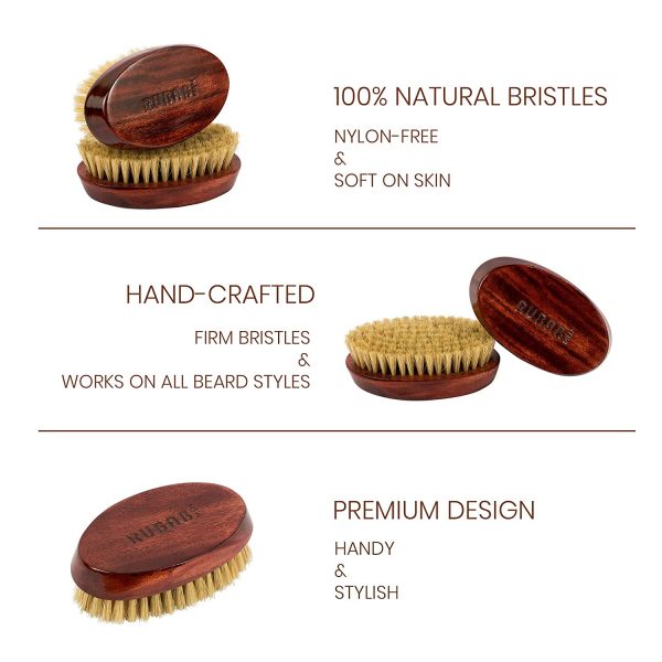 Premium Natural Boar Bristle Beard Brush | Solid Wood Handle – TreasureStash - Image 2
