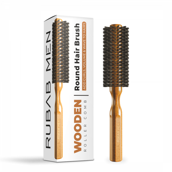 Natural Wood Round Hair Brush | Anti-Static Detangling Brush – TreasureStash