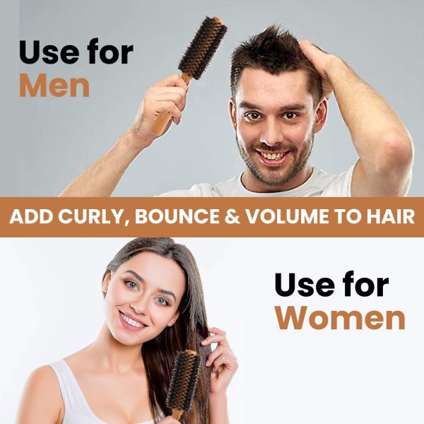 Natural Wood Round Hair Brush | Anti-Static Detangling Brush – TreasureStash