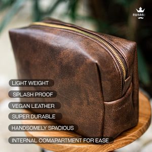 Vegan Leather Toiletry Bag | Waterproof Travel Pouch – TreasureStash UK