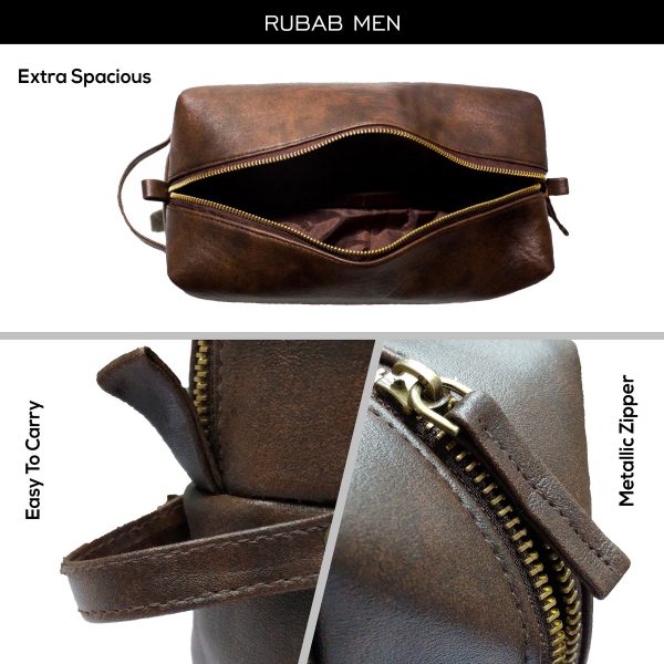 Vegan Leather Toiletry Bag | Waterproof Travel Pouch – TreasureStash UK