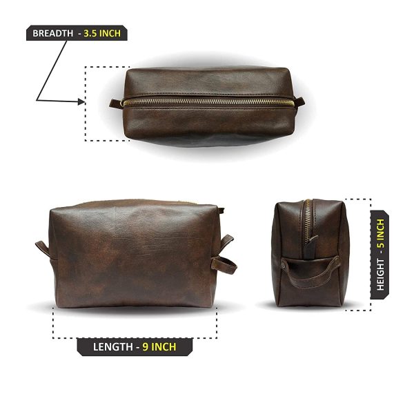 Vegan Leather Toiletry Bag | Waterproof Travel Pouch – TreasureStash UK