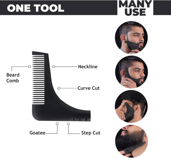 RUBAB MEN Beard Grooming Kit | Comb, Brush, Shaper & Scissors