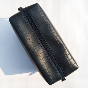 Travel Toiletry Kit Bag | Navy Vegan Leather Organizer – TreasureStash